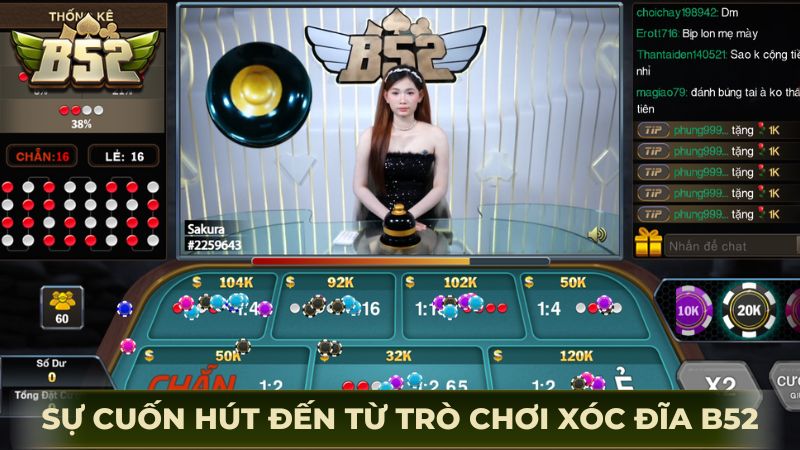 Sự cuốn hút đến từ trò chơi xóc đĩa B52 online