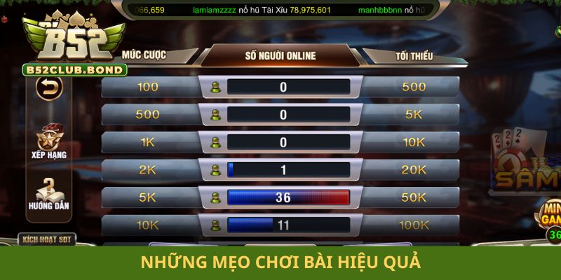Những mẹo chơi bài hiệu quả